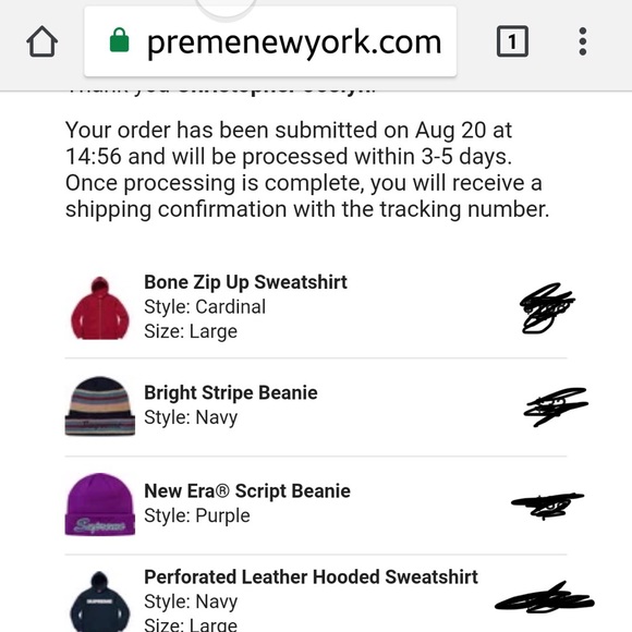 💯AUTHENTIC NWT RARE SUPREME BRIGHT STRIPE BEANIE-Navy! - Picture 6 of 8